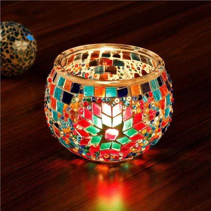 Turkish Glass Mosaic Candle Holder